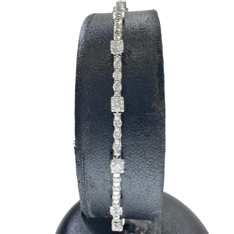 ダイヤモンド 1.80ct ブレスレット K18WGホワイトゴールド 6.2g 17.5cm 
