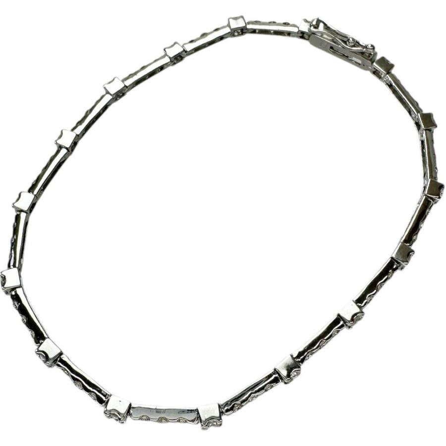 ダイヤモンド 1.80ct ブレスレット K18WGホワイトゴールド 6.2g 17.5cm 