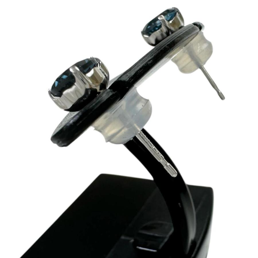 ロンドンブルートパーズ 0.50×2ct ピアス Pt900プラチナ 0.6g