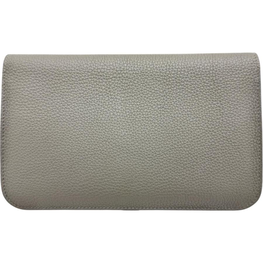 HERMES/エルメス ドゴン デュオGM  長財布 B刻印（2023年製） レザー/トゴ グレー（グリメイヤー）/シルバー金具 レディースの画像