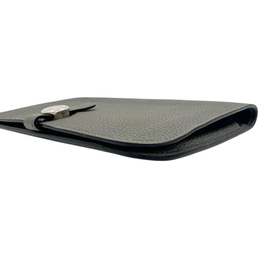HERMES/エルメス ドゴン デュオGM  長財布 B刻印（2023年製） レザー/トゴ グレー（グリメイヤー）/シルバー金具 レディースの画像