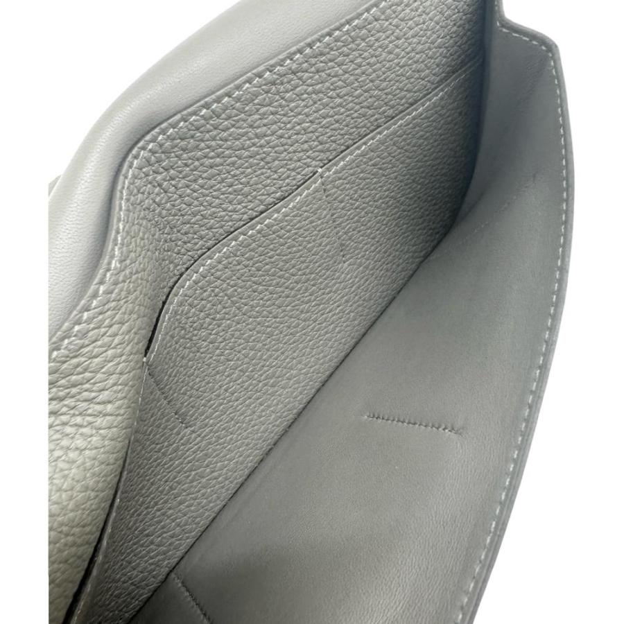 HERMES/エルメス ドゴン デュオGM  長財布 B刻印（2023年製） レザー/トゴ グレー（グリメイヤー）/シルバー金具 レディースの画像