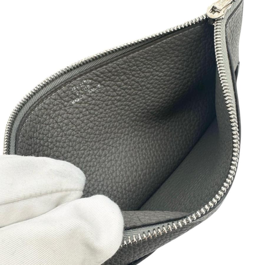 HERMES/エルメス ドゴン デュオGM  長財布 B刻印（2023年製） レザー/トゴ グレー（グリメイヤー）/シルバー金具 レディースの画像