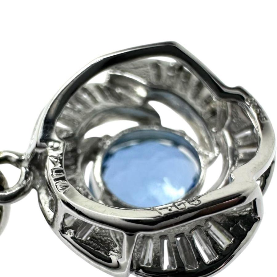 サンタマリアアクアマリン 1.08ct ダイヤモンド 計0.48ct ネックレス Pt900プラチナ/Pt850プラチナ 6.1g 45cm レディース_5
