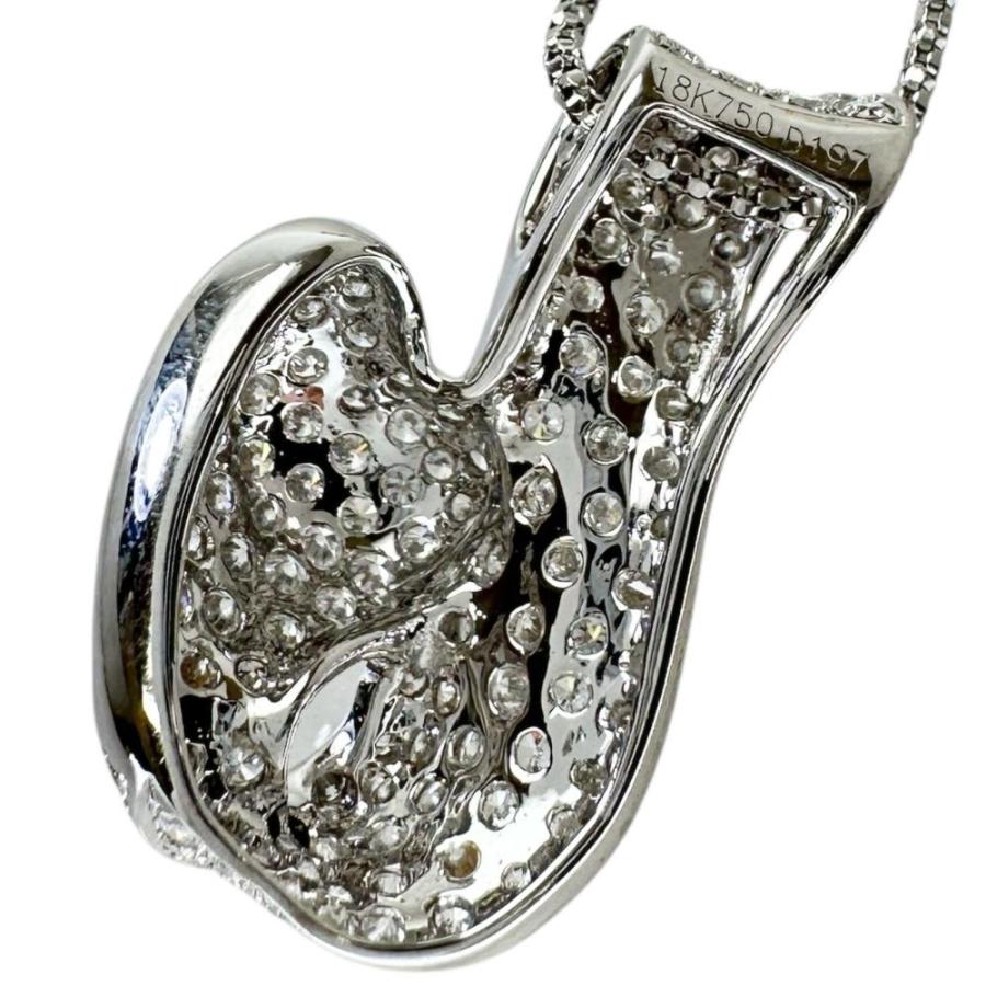 ダイヤモンド 1.97ct ネックレス K18WGホワイトゴールド 8.8g 45cm レディース_5