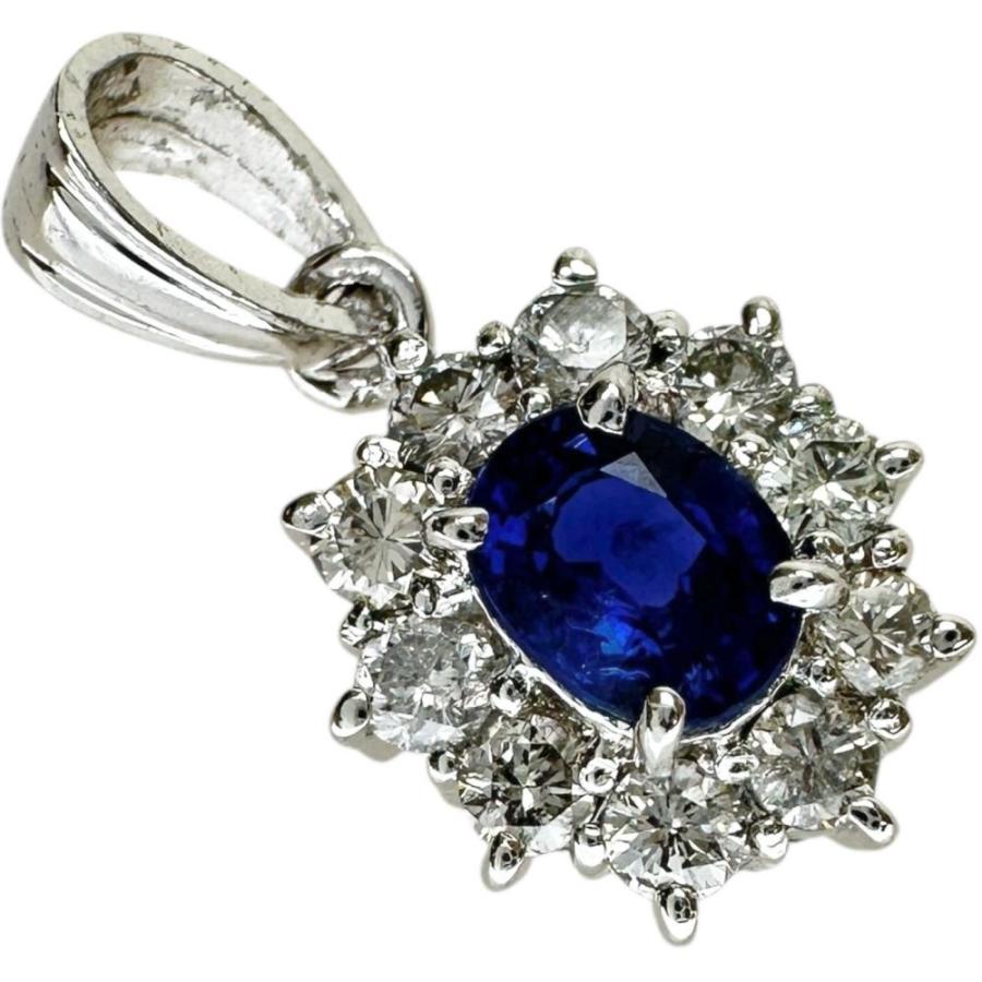 サファイア 0.484ct ダイヤモンド 0.35ct ペンダントトップ Ptプラチナ/(純度65〜70%程度) 2.0g レディース_2