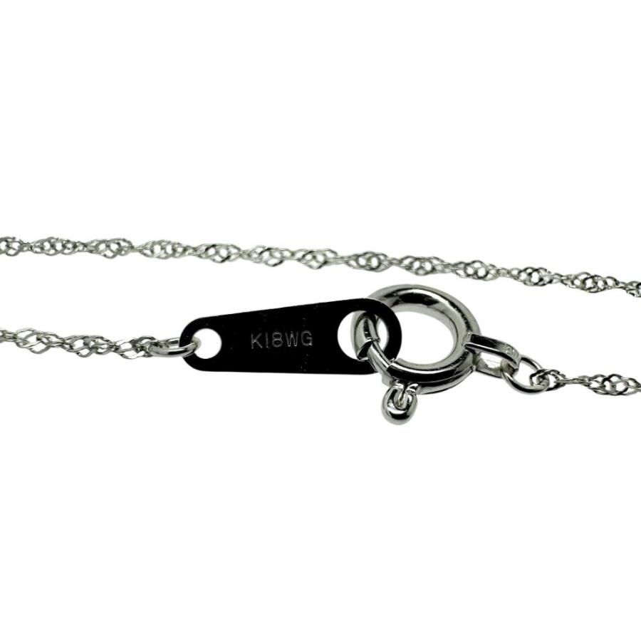 トルコ石 1.61ct ベニトアイト 0.05ct ダイヤモンド 0.02ct ネックレス K18WGホワイトゴールド 1.9g 42cm レディース_5