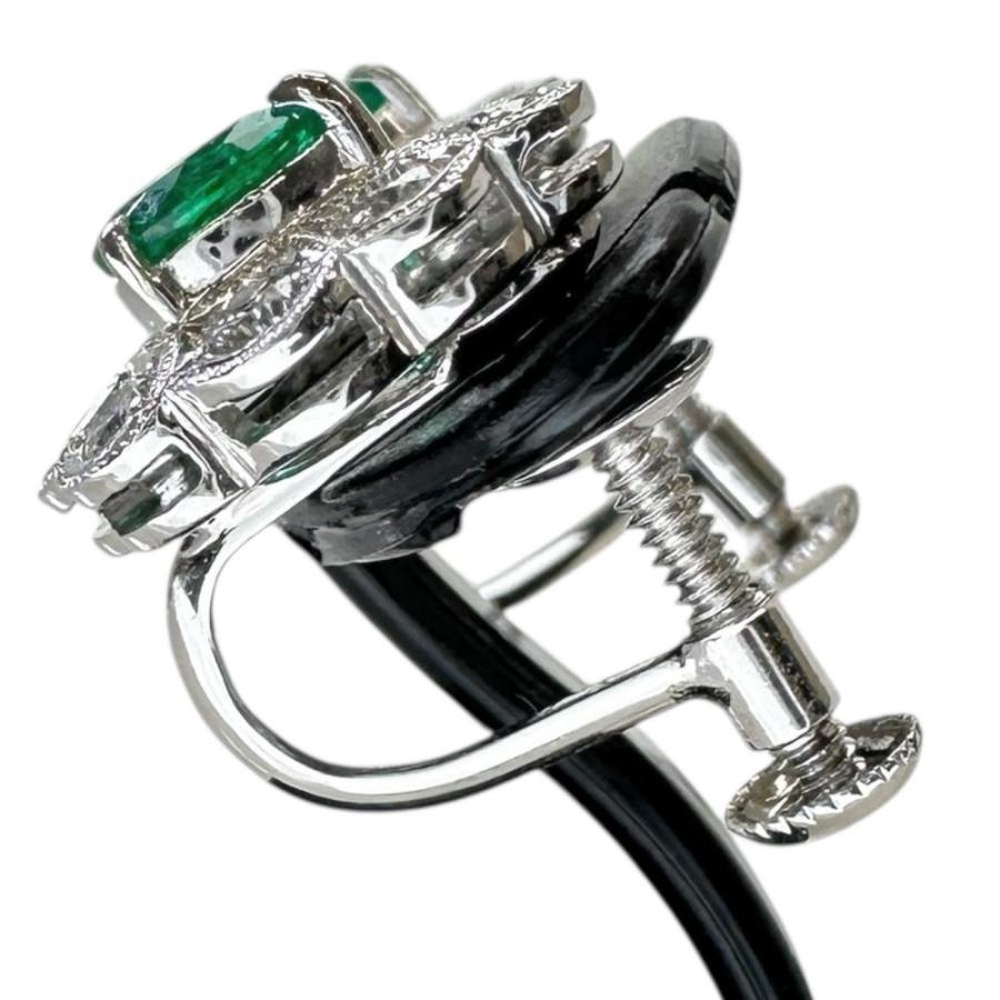 エメラルド 0.38/0.27ct ダイヤモンド 0.29/0.29ct イヤリング