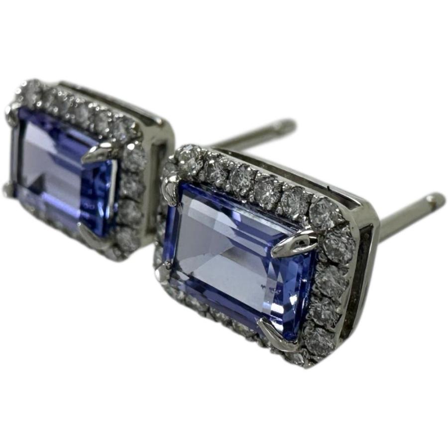 タンザナイト 0.52/0.54ct ダイヤモンド 0.09/0.09ct ピアス Pt950