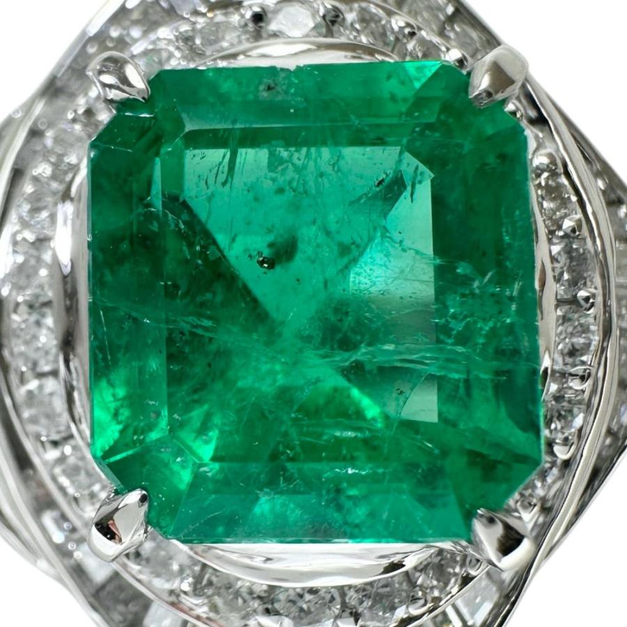 12号 エメラルド 4.07ct ダイヤモンド 1.98ct リング・指輪 Pt900