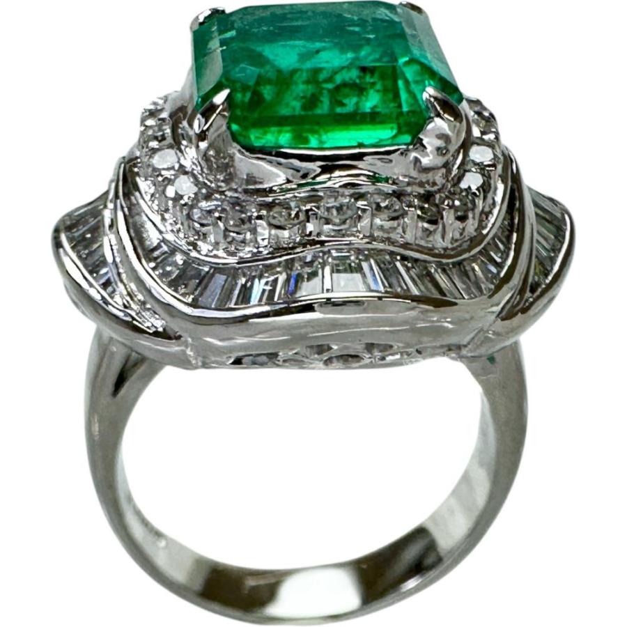 12号 エメラルド 4.07ct ダイヤモンド 1.98ct リング・指輪 Pt900