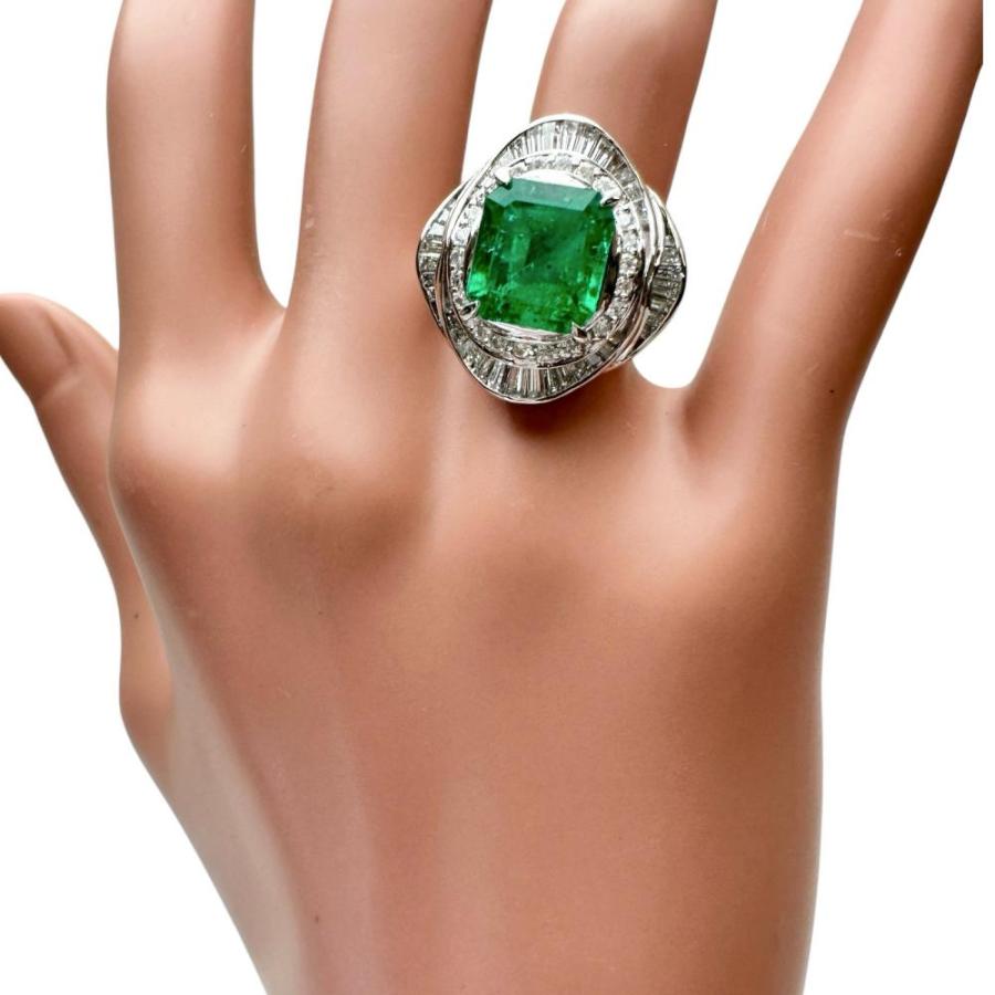 12号 エメラルド 4.07ct ダイヤモンド 1.98ct リング・指輪 Pt900