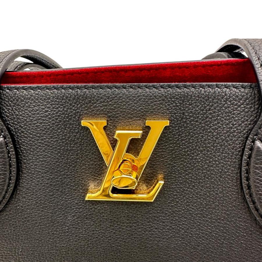 LOUIS VUITTON/ルイ・ヴィトン M57345 ロックミー ショッパー トートバッグ RFIDタグ グレインレザー ブラック/ゴールド金具 レディース_6