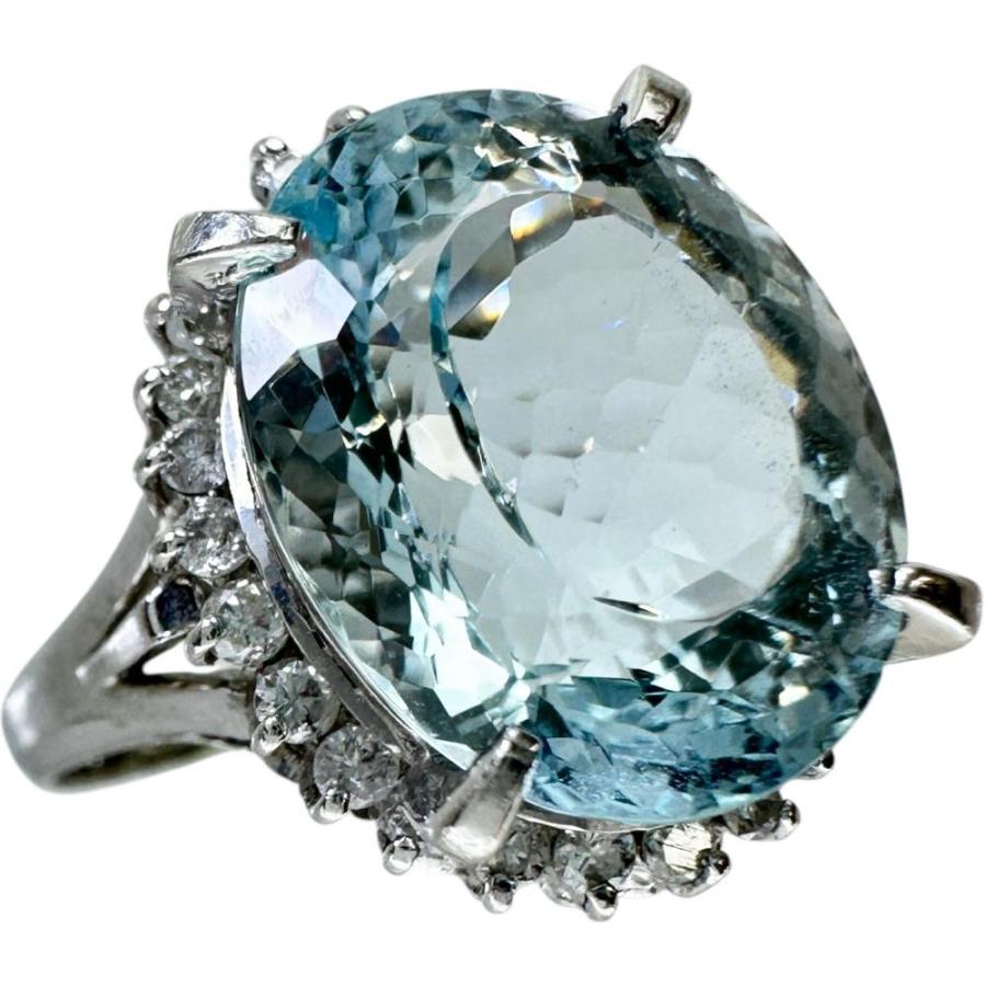 13号 アクアマリン 7.63ct ダイヤモンド 0.43ct リング・指輪