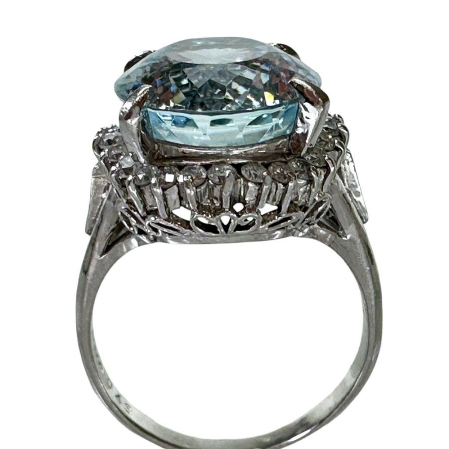 13号 アクアマリン 7.63ct ダイヤモンド 0.43ct リング・指輪