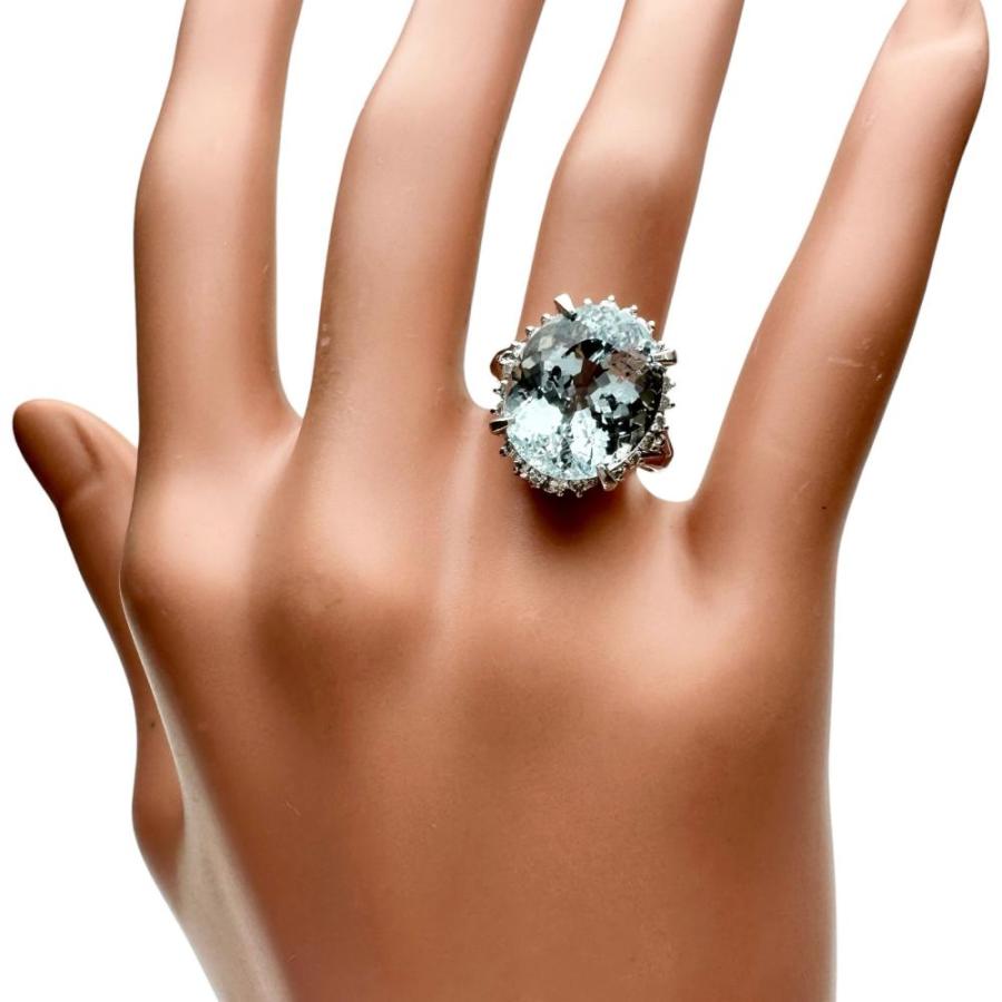 13号 アクアマリン 7.63ct ダイヤモンド 0.43ct リング・指輪