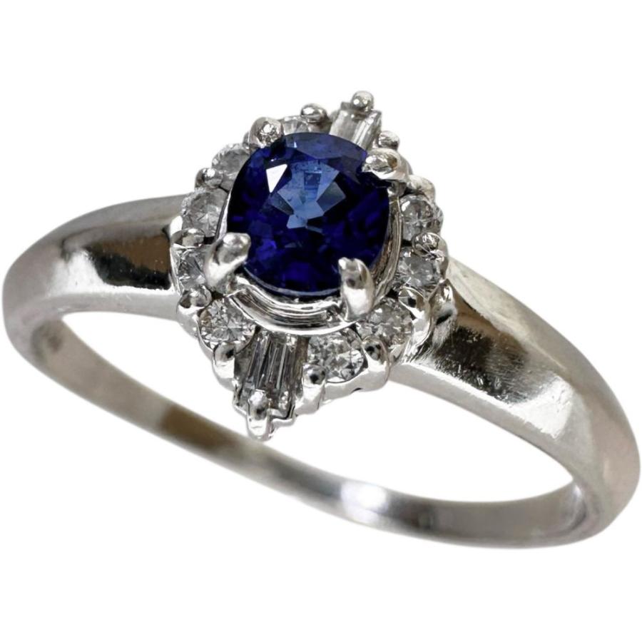 12号 サファイア 0.25ct ダイヤモンド 0.10ct リング・指輪 Pt900 