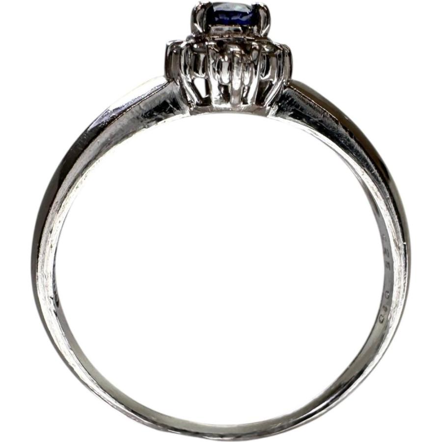 12号 サファイア 0.25ct ダイヤモンド 0.10ct リング・指輪 Pt900 