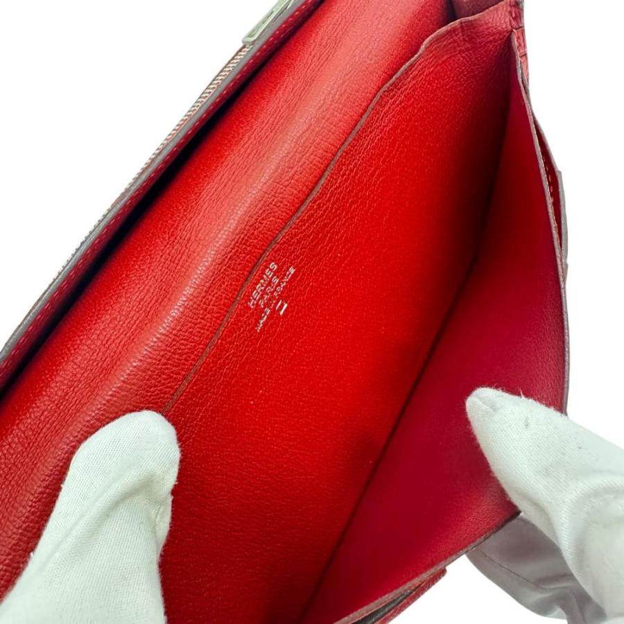 HERMES（エルメス） ベアンスフレ 長財布 クロコダイル レッド 