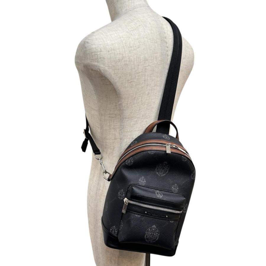 Berluti/ベルルッティ エクスプローラー ボディバッグ PVCコーティングキャンバス/レザー ブラックPVC/ブラウンレザー/シルバー金具 メンズ_8