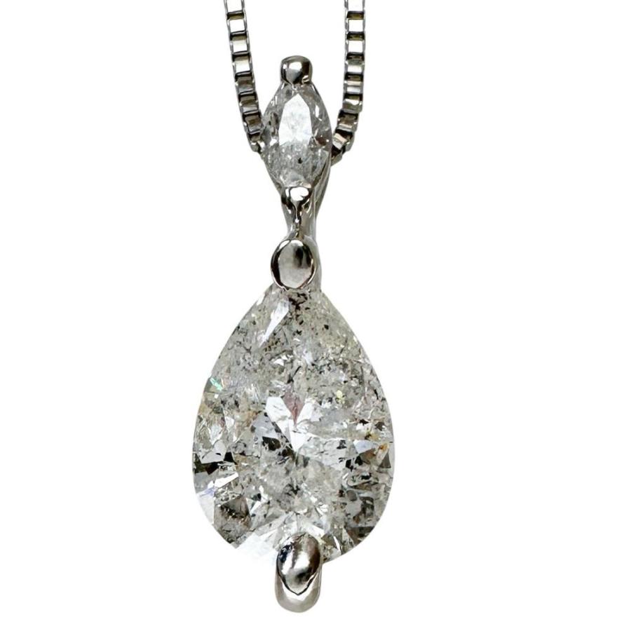 ダイヤモンド（推定K-12） 1.286ct ダイヤモンド 0.08ct ネックレス