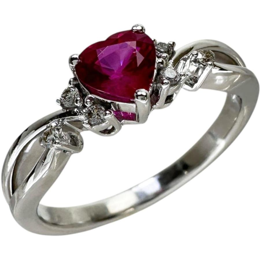 11.5号 ハートカットピンクサファイア 0.45ct ダイヤモンド 0.05ct 