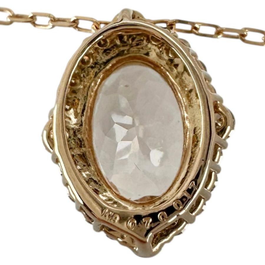 モルガナイト 0.70ct ダイヤモンド 0.17 ct ネックレス K18PGピンクゴールド 1.8g 45cm レディース_4
