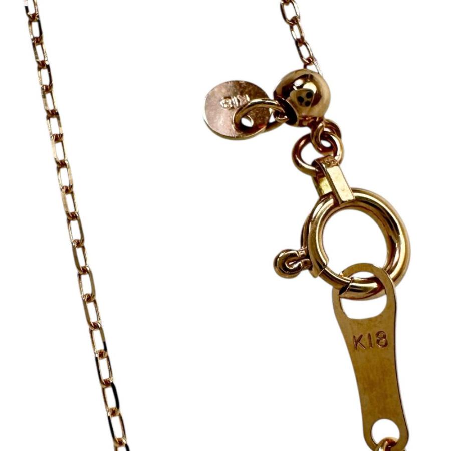 モルガナイト 0.70ct ダイヤモンド 0.17 ct ネックレス K18PGピンクゴールド 1.8g 45cm レディース_6