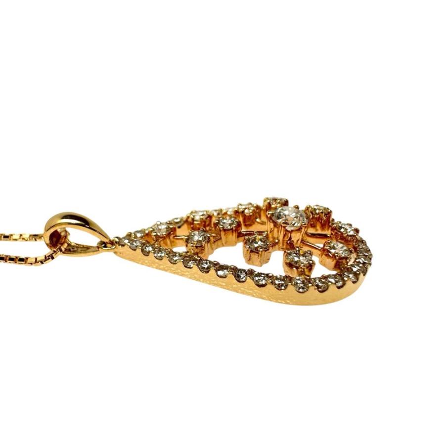 ダイヤモンド 計0.80ct ネックレス K18PGピンクゴールド 5.3g 45cm 