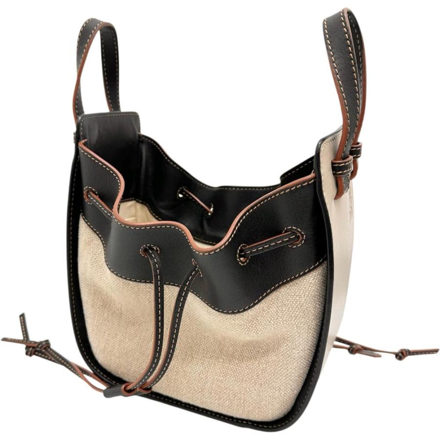LOEWE/ロエベ A538V07X06 ハンモック ドローストリング 2WAYショルダー ハンドバッグ レザー/キャンバス レディースの画像