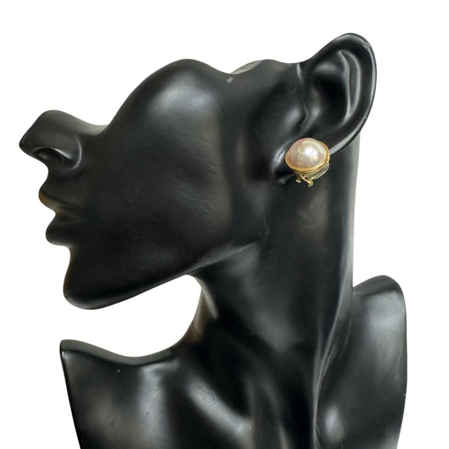 r*a様 田崎真珠 TASAKI パールピアス K18刻印 マベパール ゴールド TASAKI/タサキ マベパール/真珠 13.2mm イヤリング K18ゴールド 7.8g