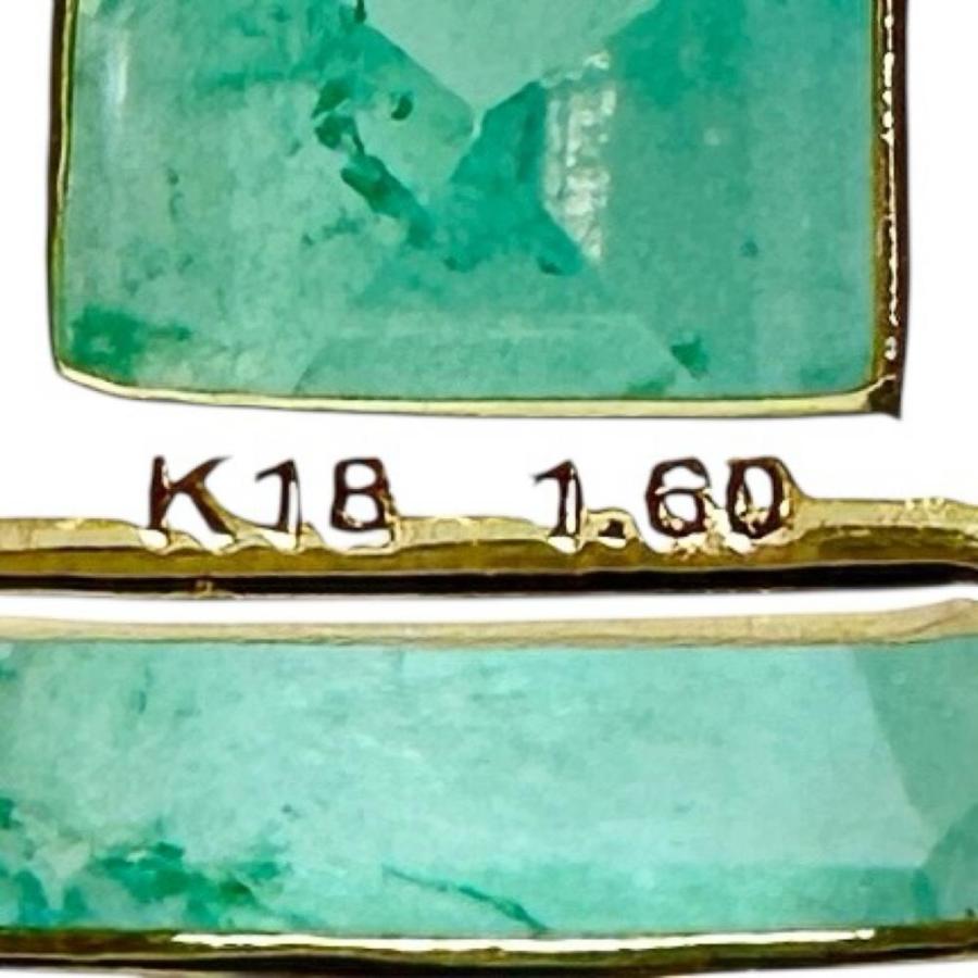 エメラルド 1.60ct ダイヤモンド 0.13ct ネックレス K18ゴールド 2.7g 45cm レディース_8
