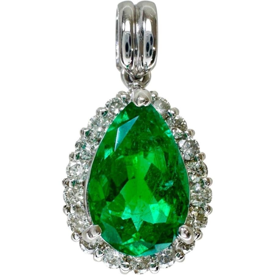 エメラルド 1.36ct ダイヤモンド 0.30ct ペンダントトップ Pt900