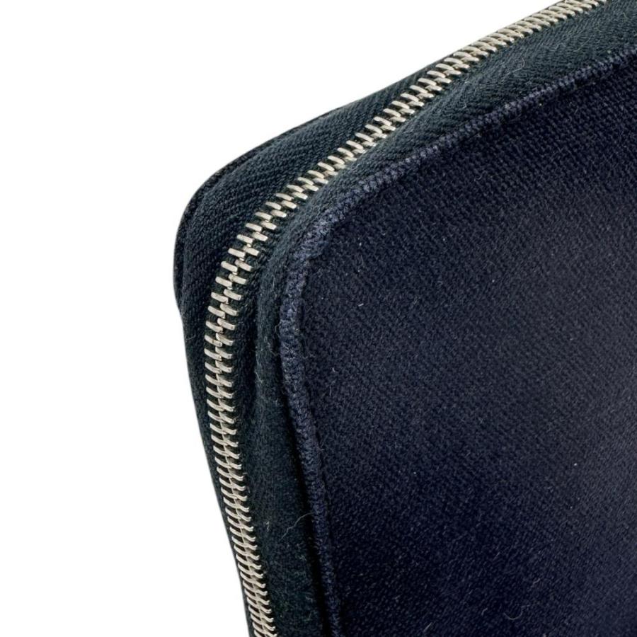 HERMES（エルメス） フールトゥ パースGM 長財布 キャンバス ネイビー