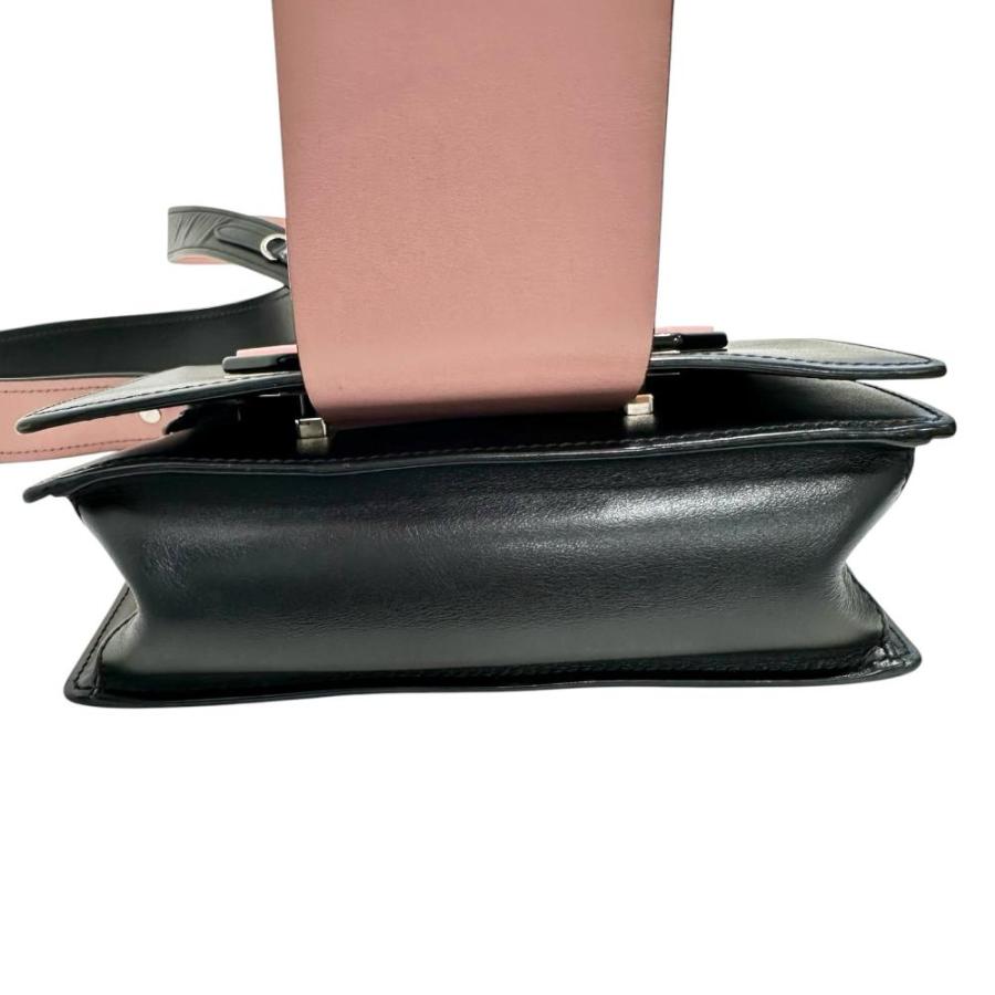 PRADA/プラダ 1BD067 シティ プレックス ショルダーバッグ レザー ブラック/ピンク レディース_3