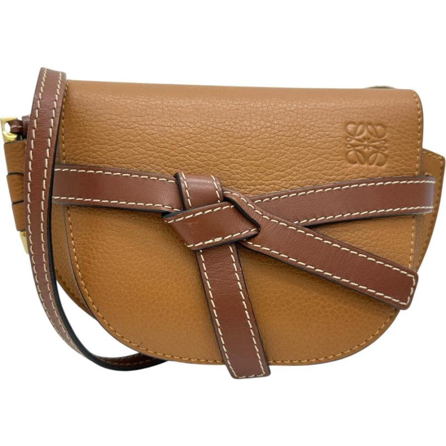 LOEWE（ロエベ） ゲート ミニ ショルダーバッグ レザー ブラウンレザー