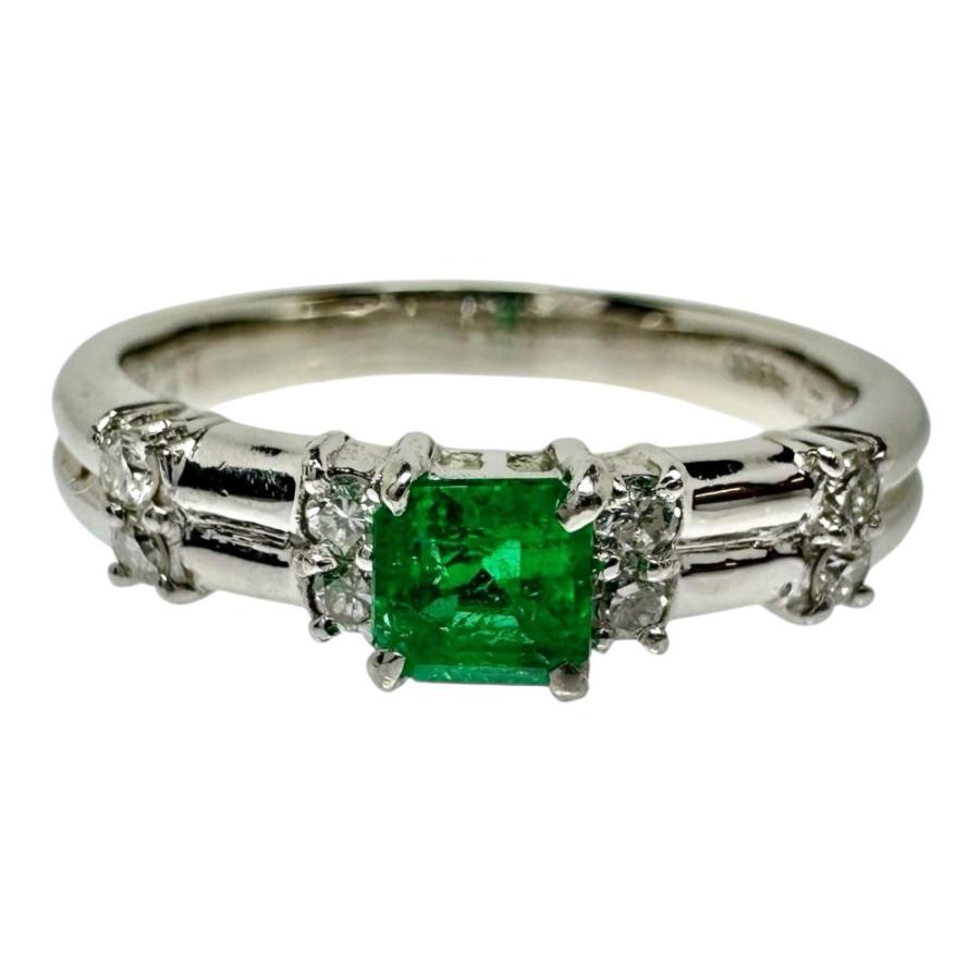 15号 エメラルド 0.27ct ダイヤモンド 計0.17ct リング・指輪 Pt900 