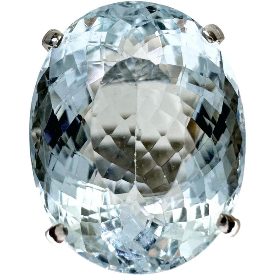 11.5号 アクアマリン 9.10ct ダイヤモンド 0.41ct リング・指輪 Pt900