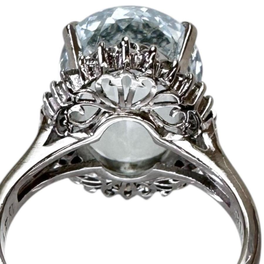 11.5号 アクアマリン 9.10ct ダイヤモンド 0.41ct リング・指輪 Pt900