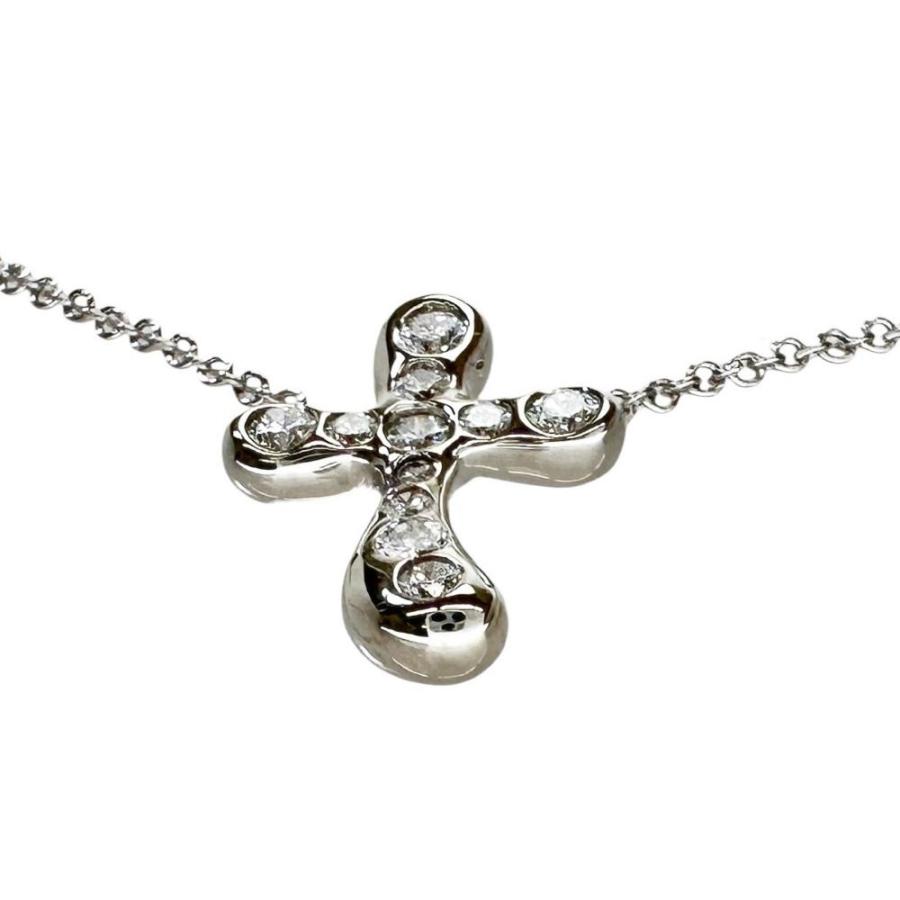 TIFFANY&Co./ティファニー スモールクロス ペレッティ ダイヤモンド ネックレス Pt950プラチナ 4.1g 42cm レディース_3