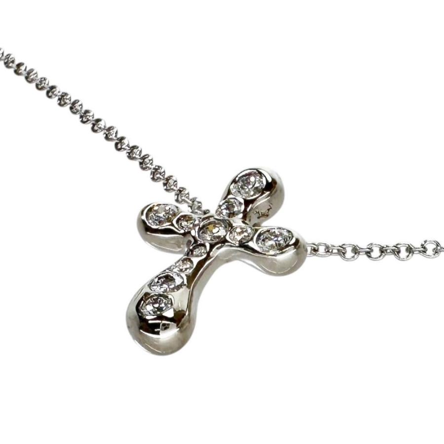 TIFFANY&Co./ティファニー スモールクロス ペレッティ ダイヤモンド ネックレス Pt950プラチナ 4.1g 42cm レディース_4