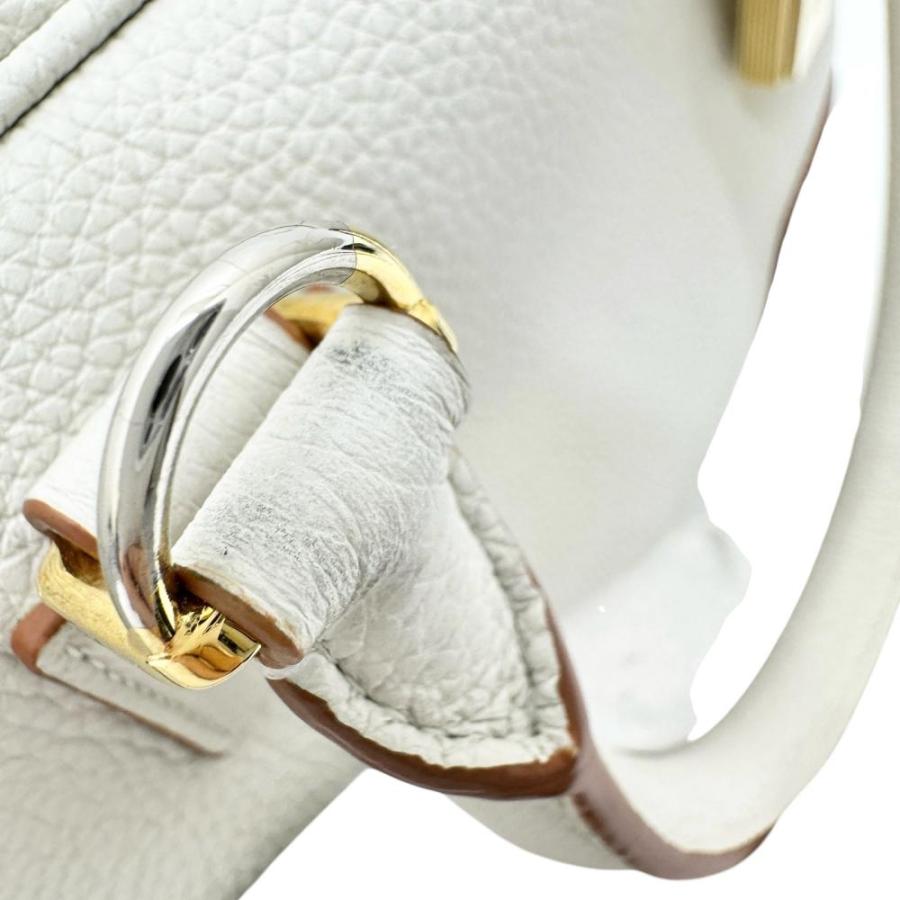 LOEWE ロエベ ホワイトレザーハンドバッグ LOEWE（ロエベ） アマソナ19 スクエア 2WAY ショルダーバッグ