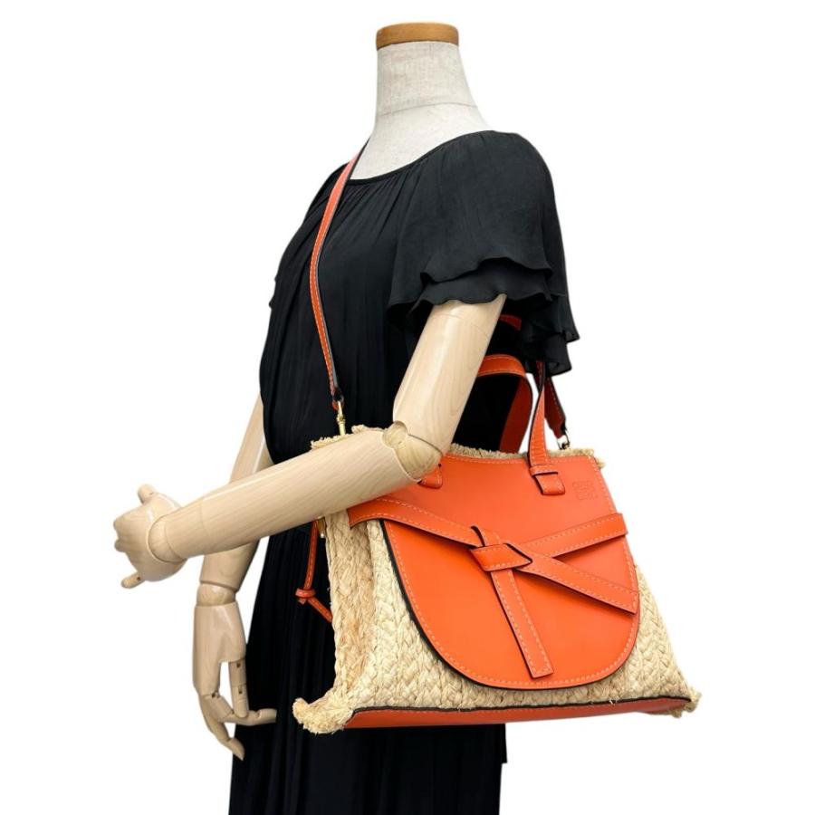 LOEWE（ロエベ） ゲート トップハンドル 2WAY ハンドバッグ ストロー 