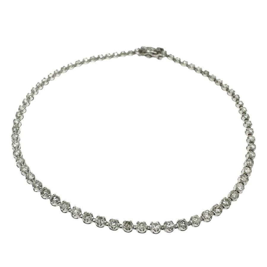 PT850 プラチナ ダイヤモンド1ct テニスブレスレット 18cm テニス ダイヤモンド 計1.00ct ブレスレット Pt850プラチナ 3.4g 18cm
