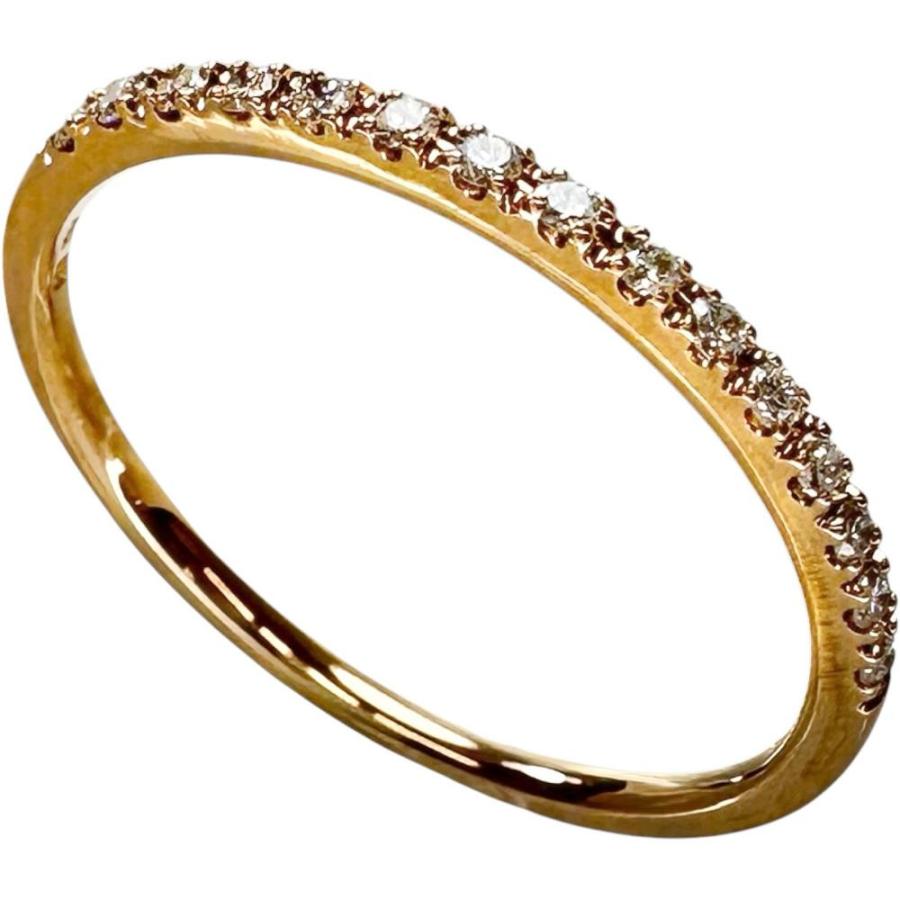 STAR JEWELRY K18リング #9 9号STAR JEWELRY/スタージュエリー ハーフサークル ダイヤモンド 0.08