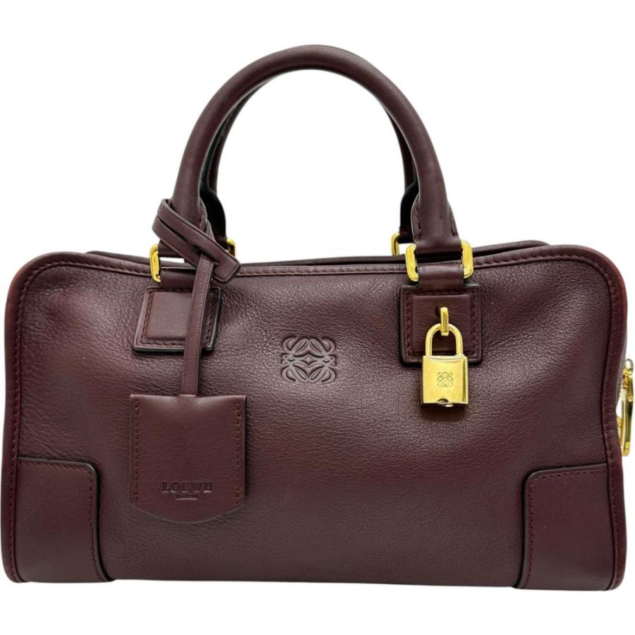 LOEWE（ロエベ） アマソナ28 ハンドバッグ レザー ボルドーレッド