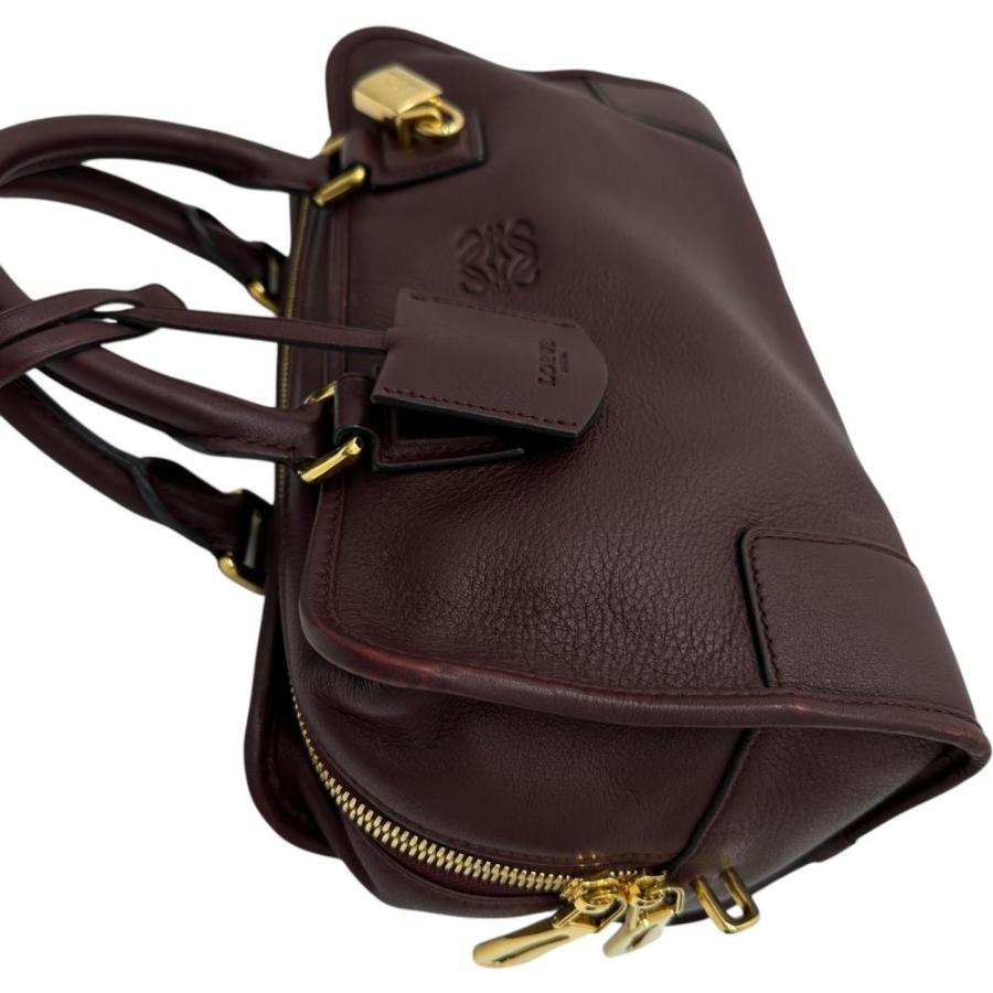 LOEWE（ロエベ） アマソナ28 ハンドバッグ レザー ボルドーレッド