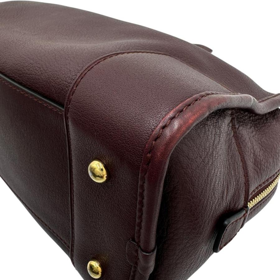 LOEWE（ロエベ） アマソナ28 ハンドバッグ レザー ボルドーレッド