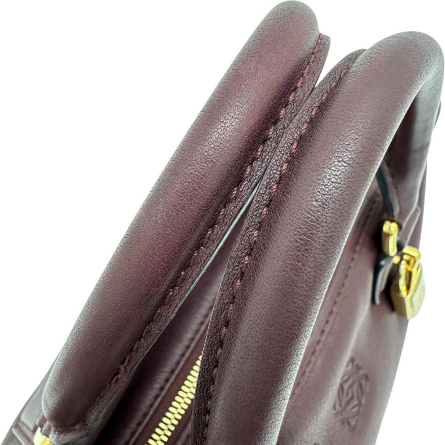 LOEWE（ロエベ） アマソナ28 ハンドバッグ レザー ボルドーレッド