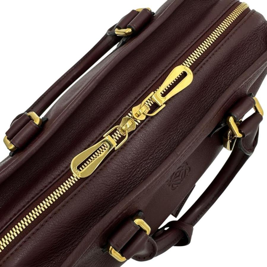 LOEWE（ロエベ） アマソナ28 ハンドバッグ レザー ボルドーレッド